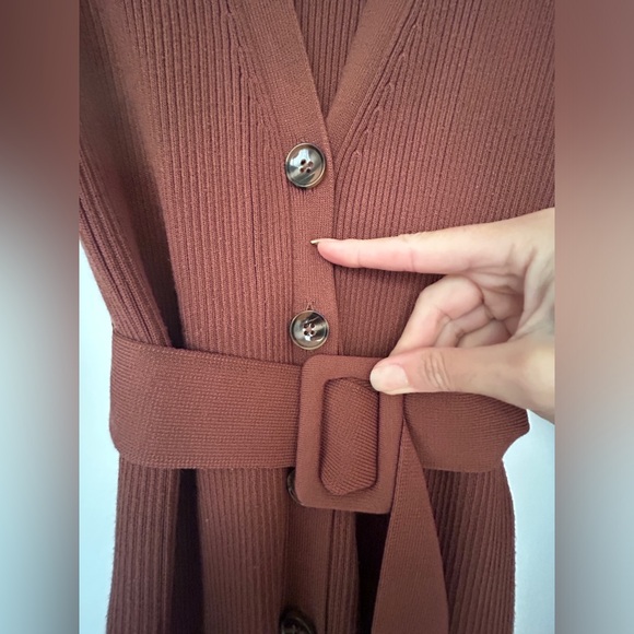 Lovers and Friends Long Brown Duster Cardigan - Picture 2 of 4